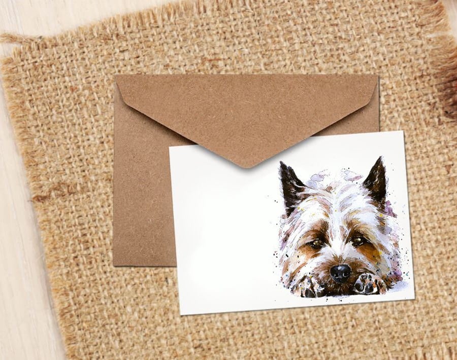 Cairn Terrier V Greeting Card- Cairn Terrier Dog card, Cairn Terrier Dog card ,C