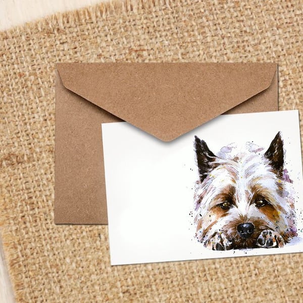 Cairn Terrier V Greeting Card- Cairn Terrier Dog card, Cairn Terrier Dog card ,C