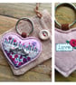 Liberty fabric felt lace keyring. - Image 1