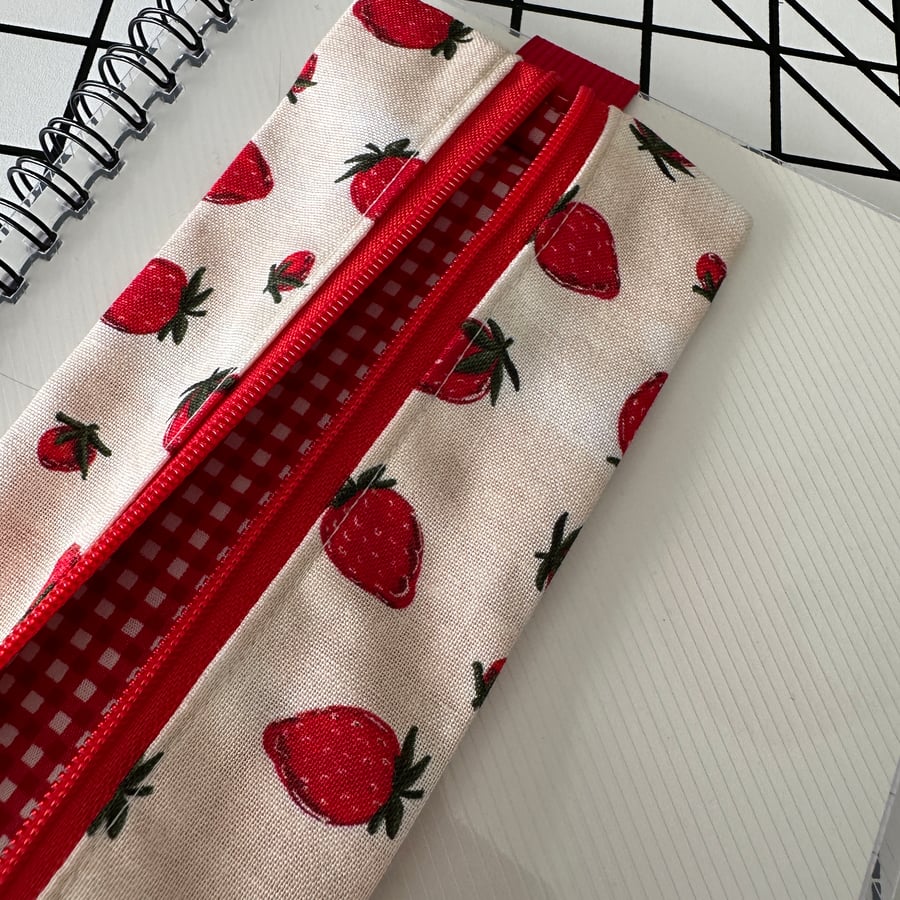 Book Buddy Pen Case. Zip Up Pencil Case with Elastic Loop