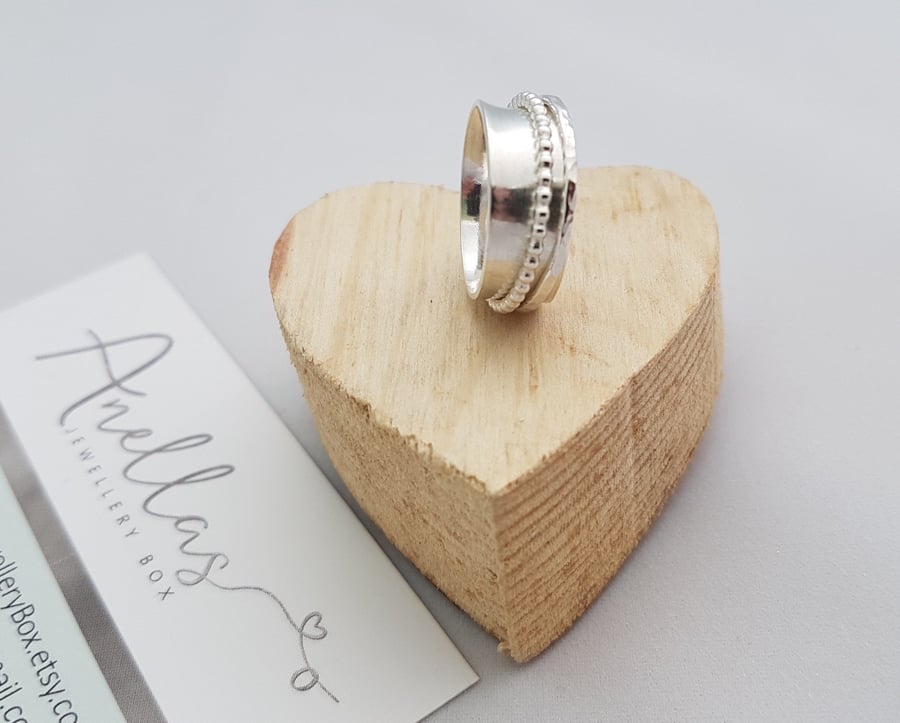 Spinner Ring, Sterling Silver Spinning Ring, Spin Ring, Worry Ring, Anxiety Ring