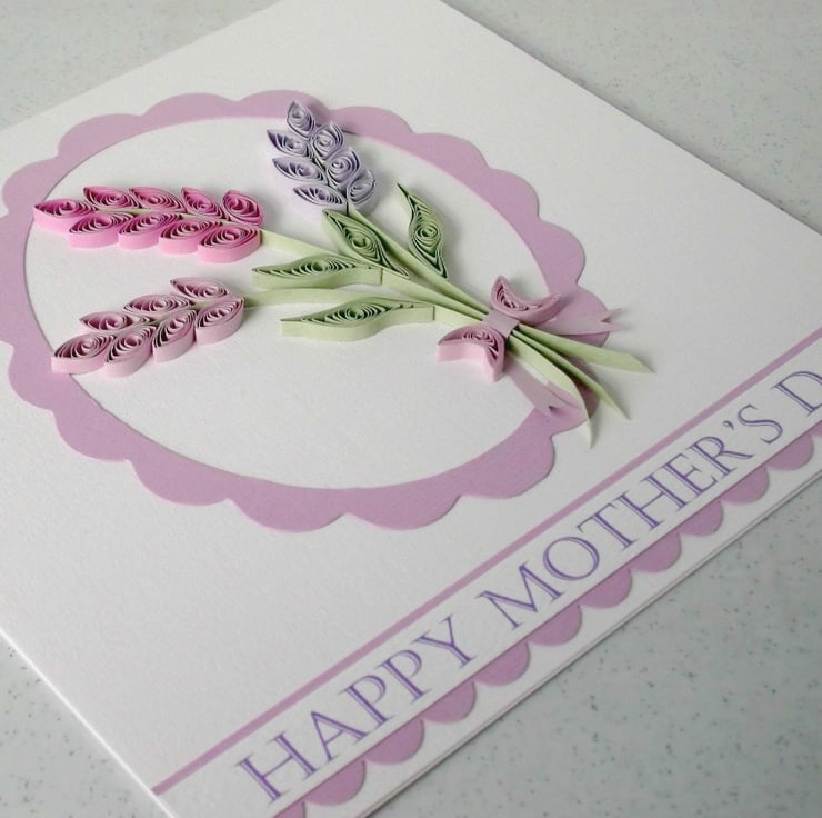 Paper quilling Mother's Day card with quilled l... Folksy