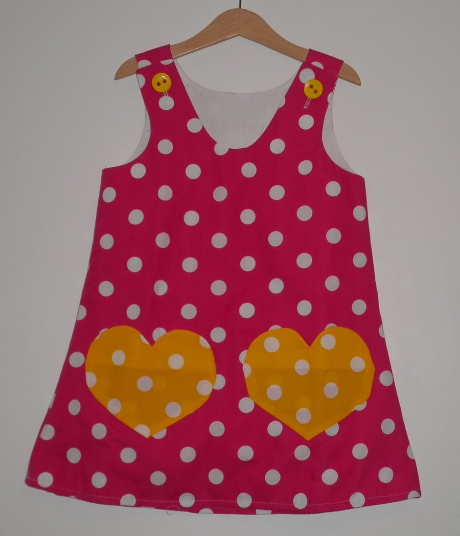 SALE !ON LY 1 LEFT AGE 6-7 years. POLKA DOT PARTY DRESS.