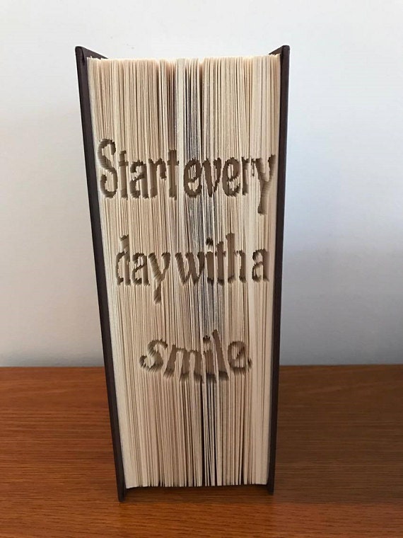 Start every day with a smile CUT & FOLD Book Folding Pattern - EMAILED PDF