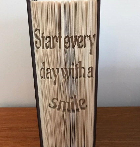 Start every day with a smile CUT & FOLD Book Folding Pattern - EMAILED PDF