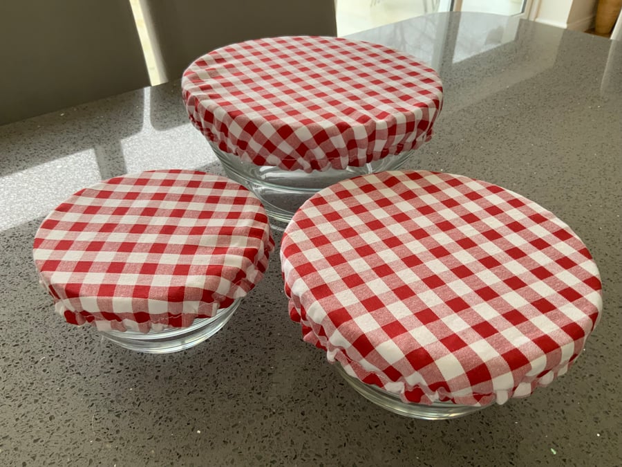 Perfectly Imperfect, Fabric Bowl Covers, Set of 3, Eco Bowl Covers