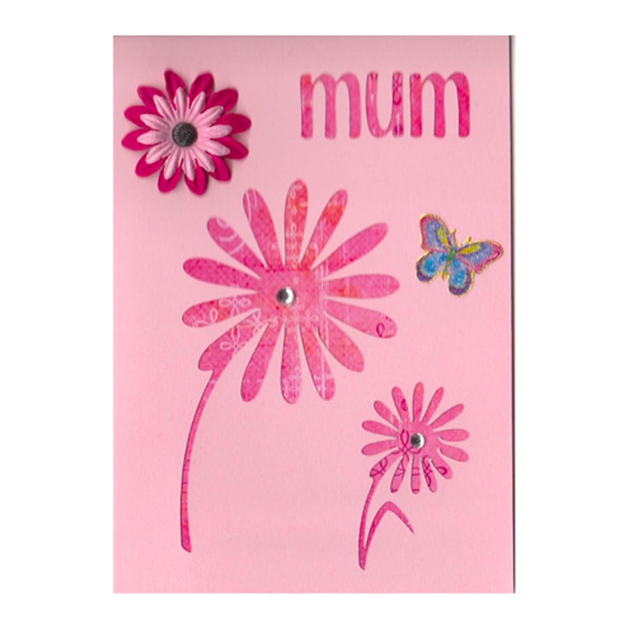 Say it with Flowers and Butterflies Mother's Day Card