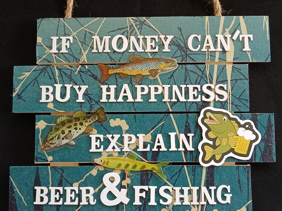 Hand decorated hanging wooden sign 