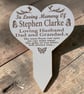Graveside memorial marker stake white beige personalized family funeral wood