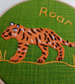 Embroidered hoop art - Tiger Roar Green - Image 2