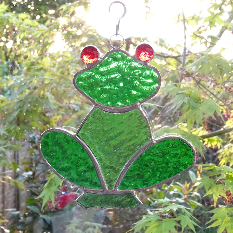 Stained Glass Frog Suncatcher - Handmade Hanging Decoration