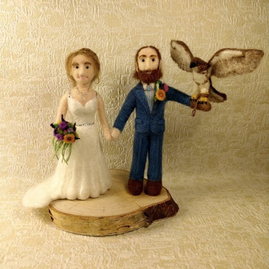 Needlefelt Happy Couple Wedding Cake Topper.