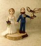 Needlefelt Happy Couple Wedding Cake Topper.