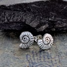 Recycled Sterling Silver Fossil Stud Earrings