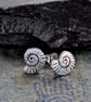 Recycled Sterling Silver Fossil Stud Earrings