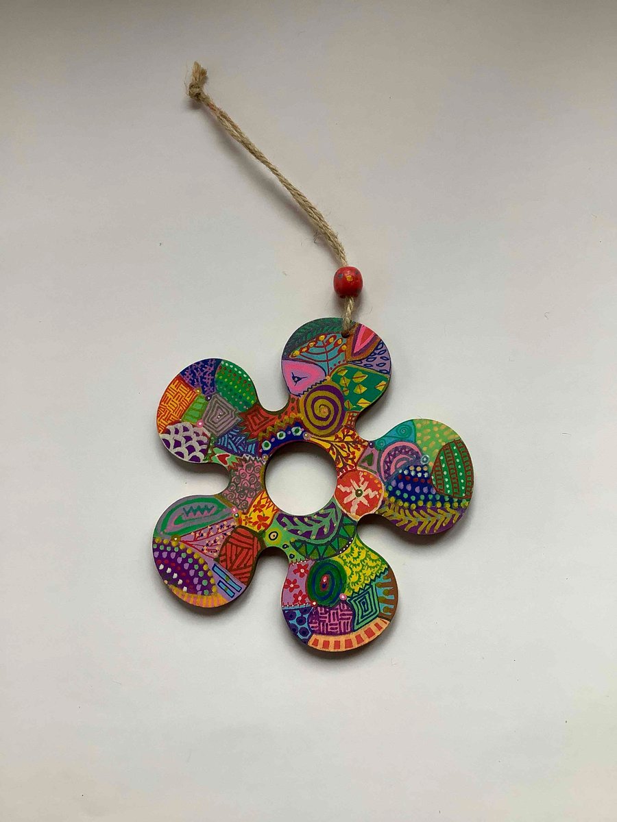 Hanging abstract art flower