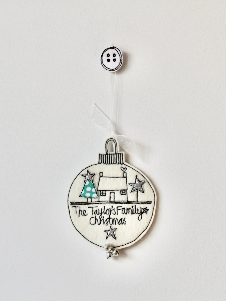 Special Order for Sherry - Personalised Wool Felt Christmas Bauble
