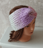 HAND KNIT Ladies Topical Peach Headband - Image 4