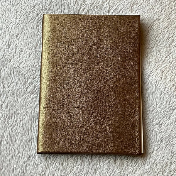 A6:  Softcover - Bronze Copper Metallic coloured Italian leatherbound Sketchbook