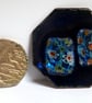 blue octagon with millefiore panels - brooch - Image 3