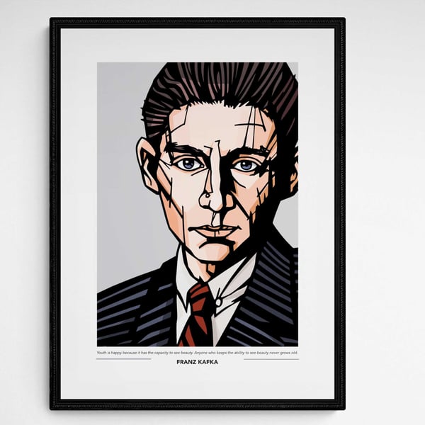 FRANZ KAFKA print, Option to Add Favourite Quote, Customised print, 3 sizes