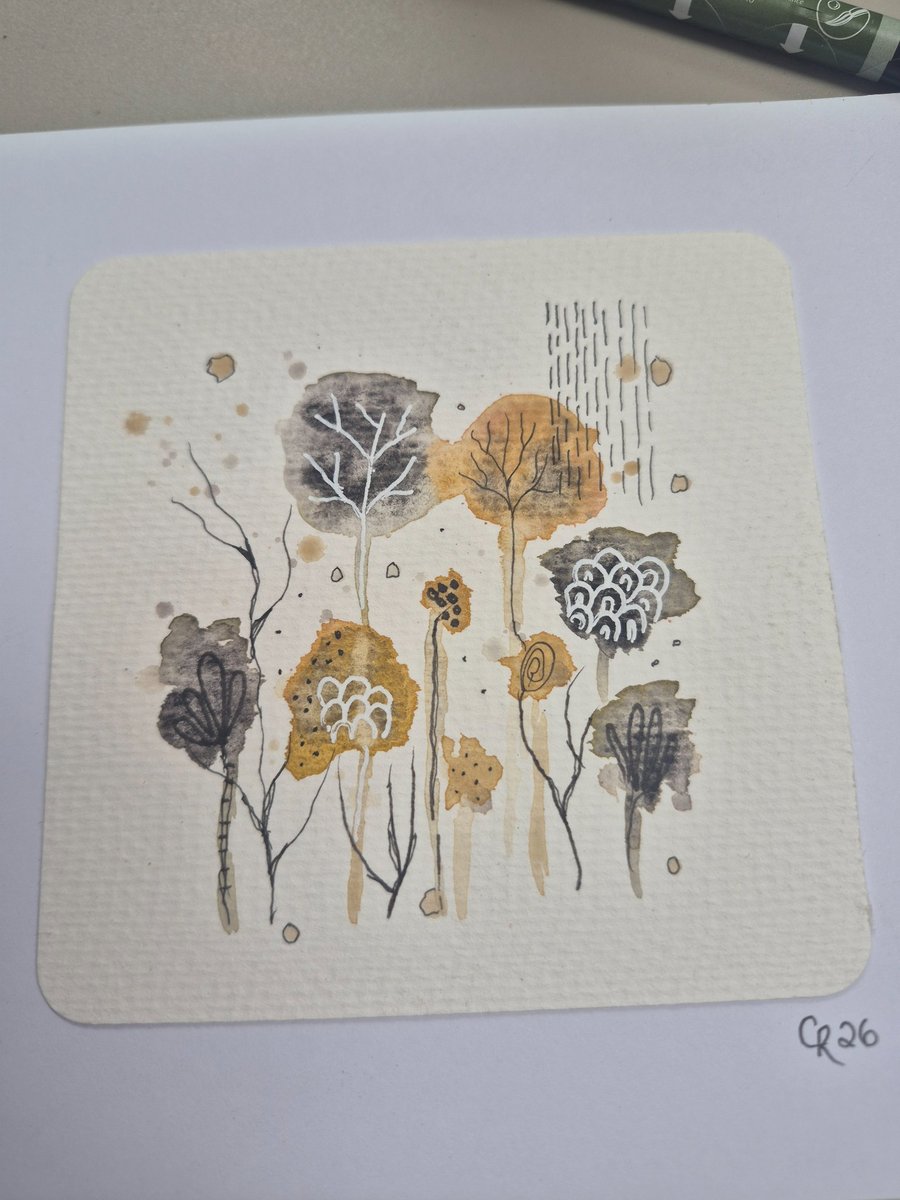 Original abstract watercolour greeting card 