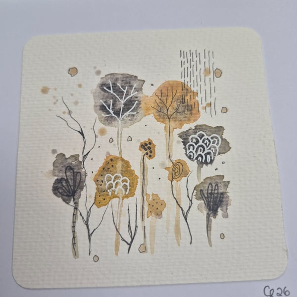 Original abstract watercolour greeting card 