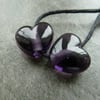 purple heart lampwork glass beads
