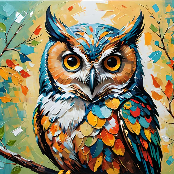 Digital Download of Owl Painted in Oils 