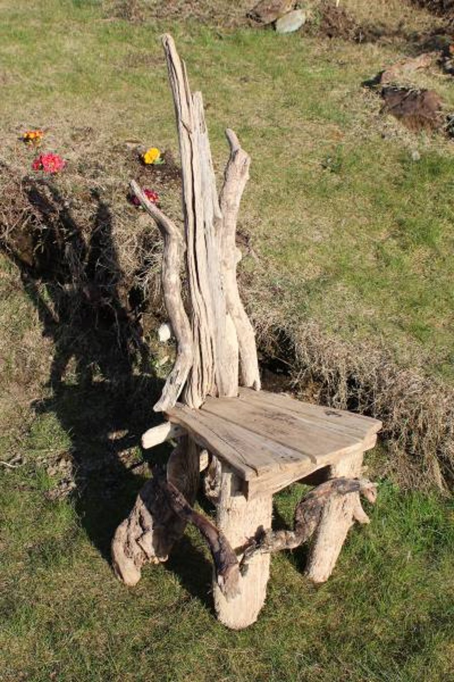 Driftwood Statement Chair, Drift wood Statement Chair, Driftwood Garden seat, UK