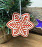 Ceramic snowflake tag (red) - Image 1