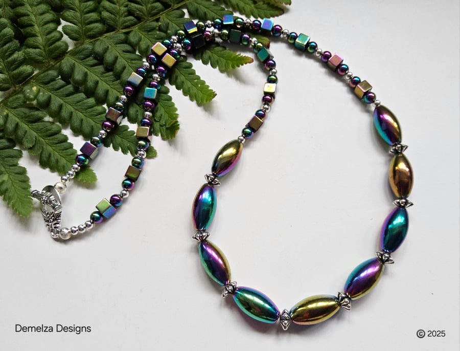 Designer Rainbow Heamotite Necklace 