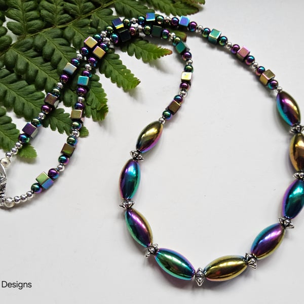 Designer Rainbow Heamotite Necklace 