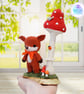 Crochet fox and toadstool sculpture. Fox ornament. Fox decoration. - Image 8