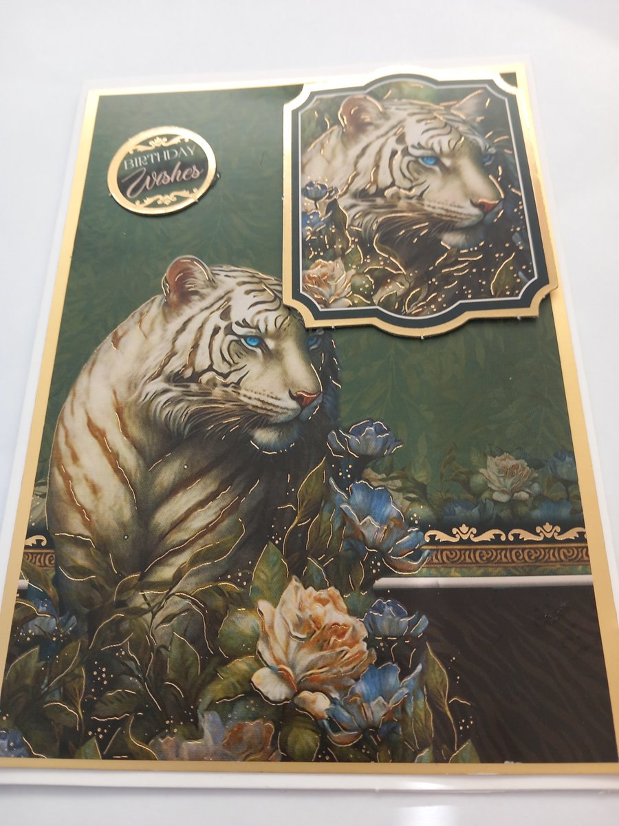 Tiger birthday card widlife enchanted forest greetings
