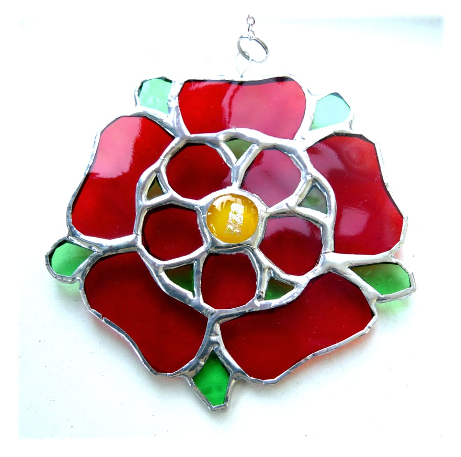 Lancashire Rose Suncatcher Stained Glass 