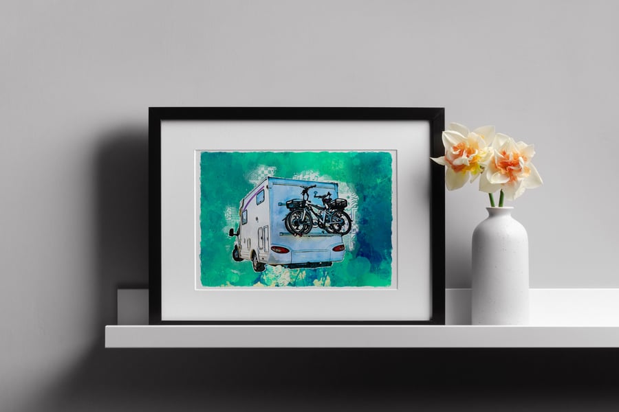 Personalised Motorhome Painting Keepsake Print Gift Art Custom Present