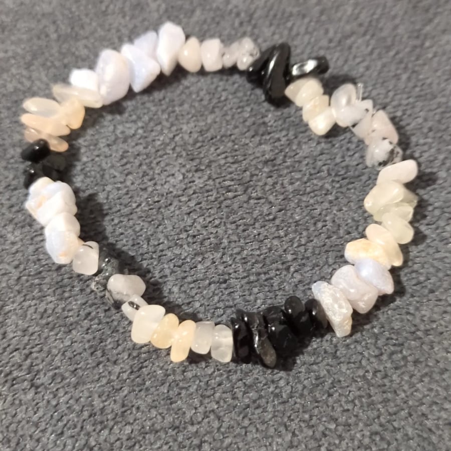 Moonstone and Blue Lace Agate bracelet for When You Are Stuck
