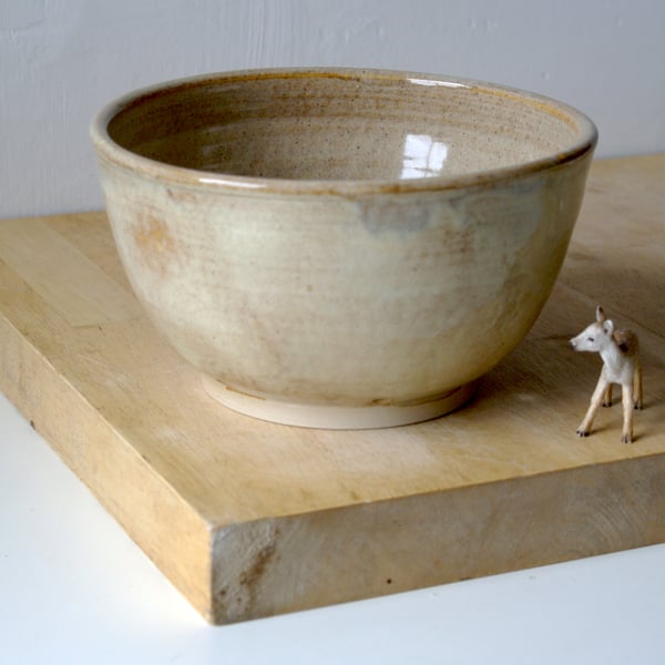 Handmade ceramic stoneware colander berry bowl glazed in glossy reactive grey