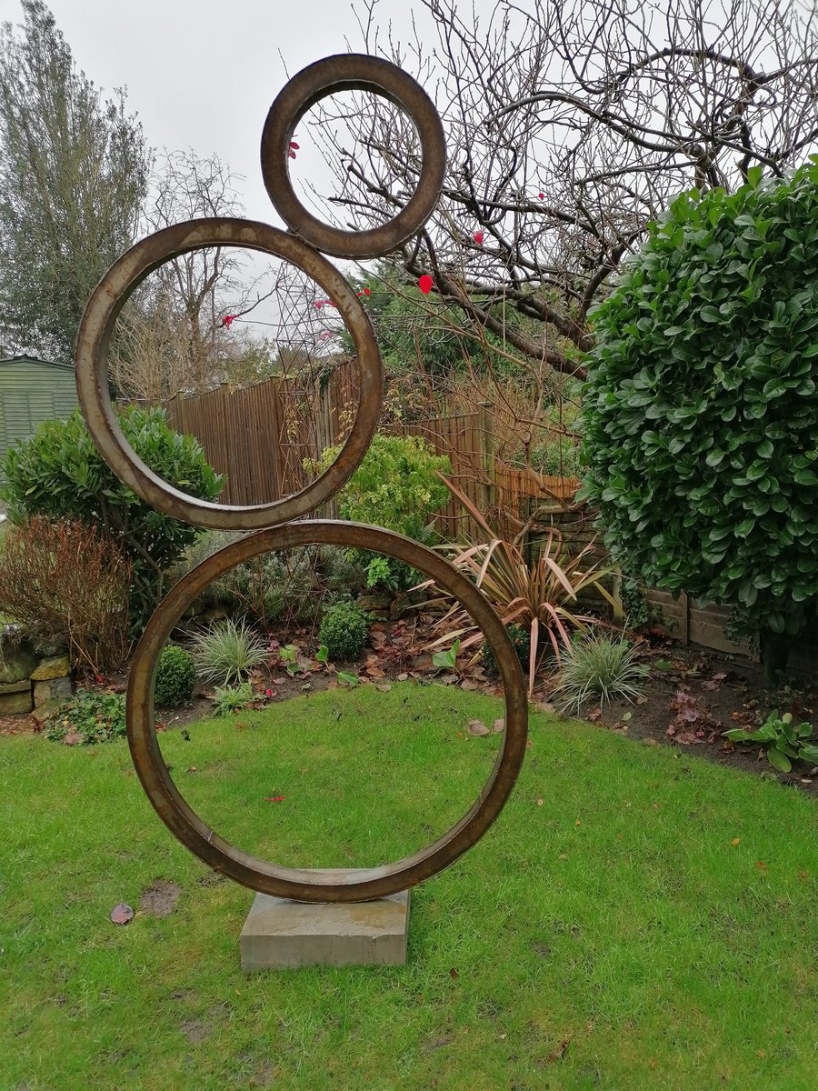 Garden sculpture decoration outdoor metal art - Three rings