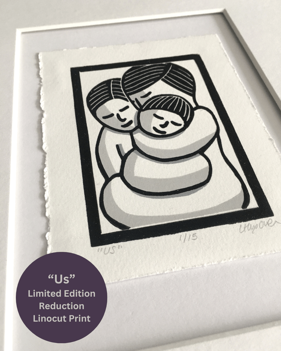 Lino Print - "Us" - Inner Child