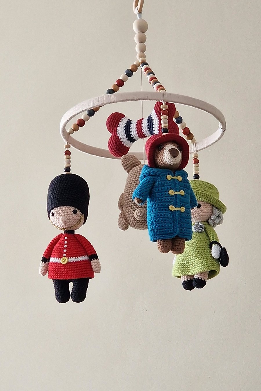 Crochet Baby Mobile - Nursery Crib Decor - London Themed