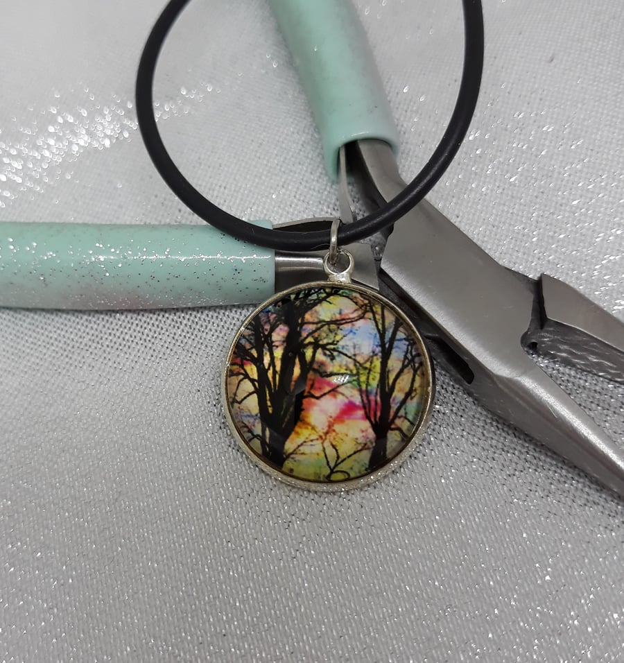 NL101 Picture pendant on necklace