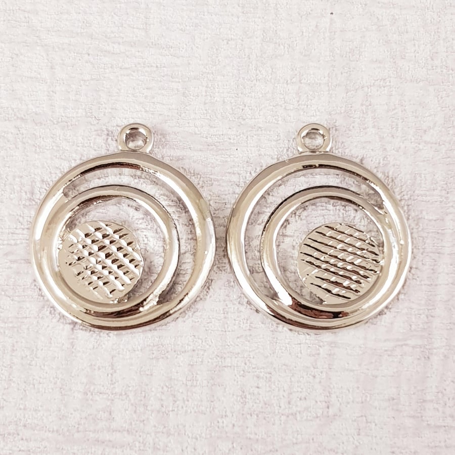 Glue on Earring Setting, Cabochon Setting, Earring Mount, Silver Plated 6