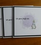 Pack of 3 Christmas Cards - Gnomes with Tree Lights - Image 3