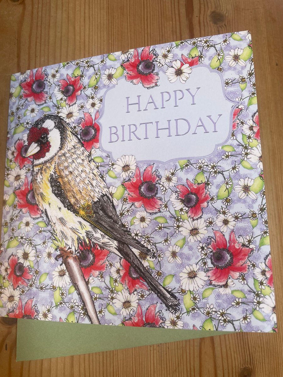 NEW! Goldfinch Birthday card