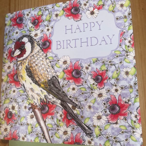 NEW! Goldfinch Birthday card