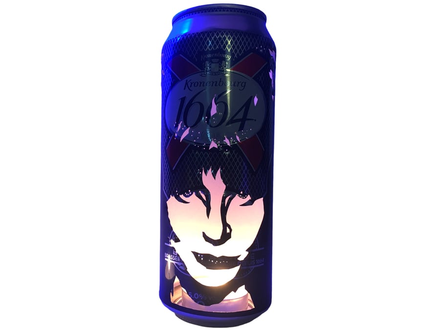 Inspired By Elvira - Beer Can Lantern! Pop Art Candle Lamp, Goth, Horror, Heavy 