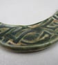 Forest Green Celtic Ceramic Crescent Bib Pendant - Image 2