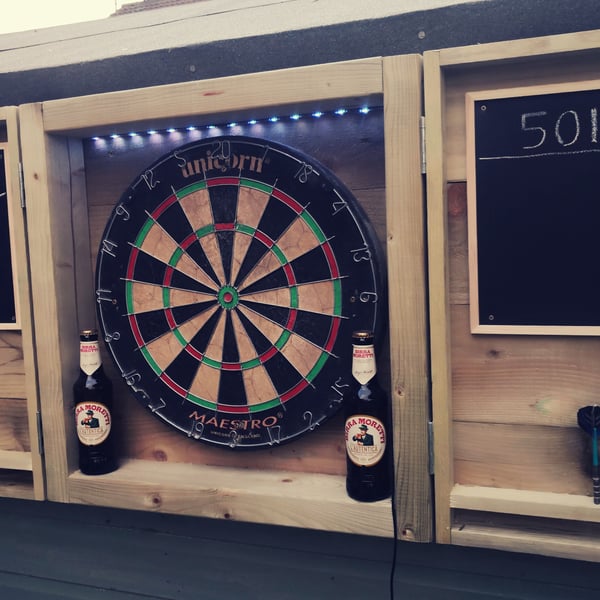 Solid wood Dart Board Cabinet - Folksy